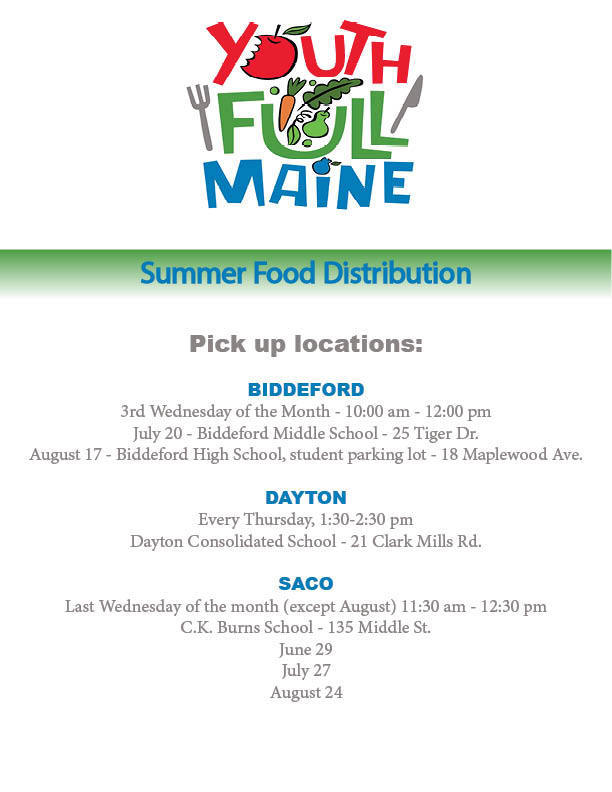 Youth Full Maine Food Distribution 3rd Wednesday